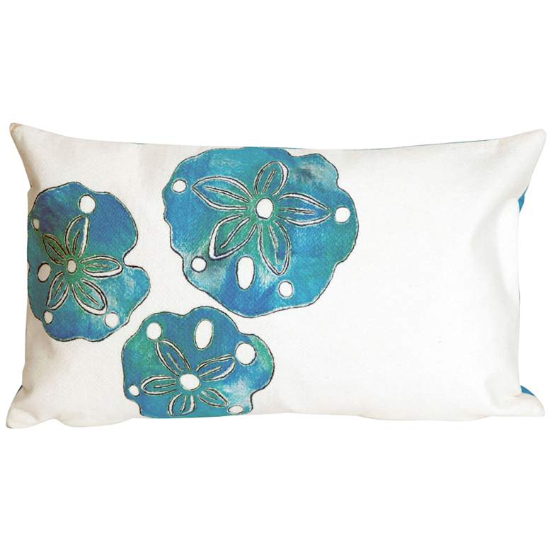 Image 1 Visions I Sand Dollar Blue 20" x 12" Indoor-Outdoor Pillow