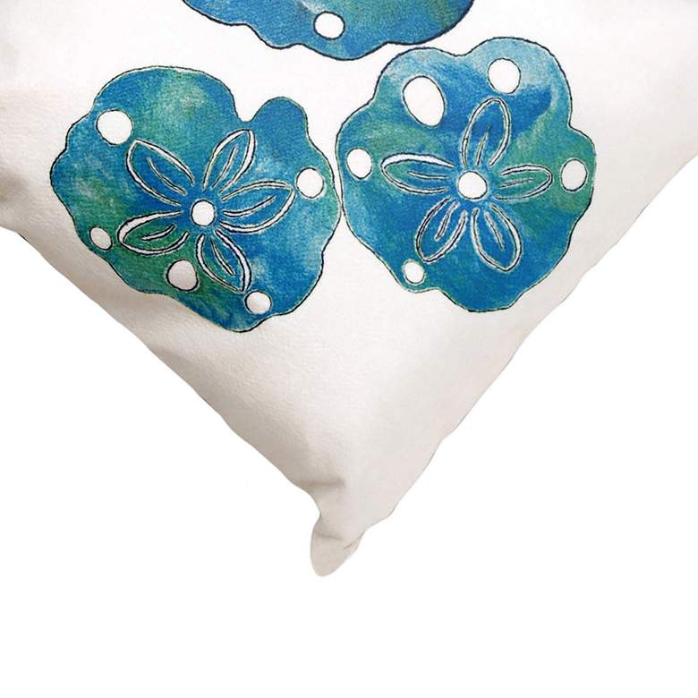 Image 2 Visions I Sand Dollar Blue 20" x 12" Indoor-Outdoor Pillow more views