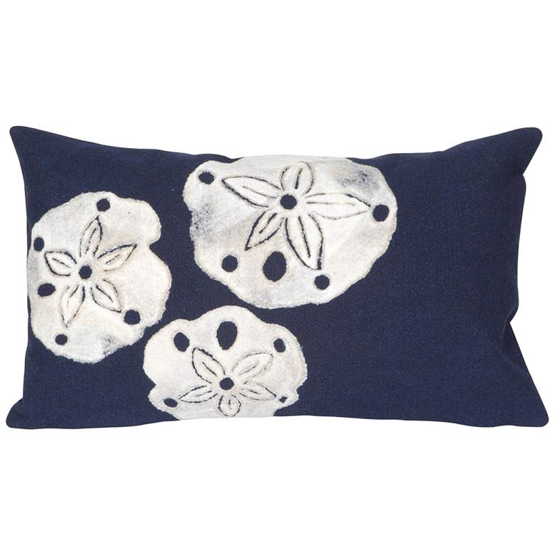 Image 1 Visions I Sand Dollar Navy 20 inch x 12 inch Indoor-Outdoor Pillow