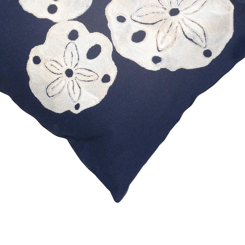 Image 2 Visions I Sand Dollar Navy 20" x 12" Indoor-Outdoor Pillow more views