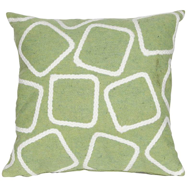 Image 1 Visions I Squares Lime 20" Square Indoor-Outdoor Pillow