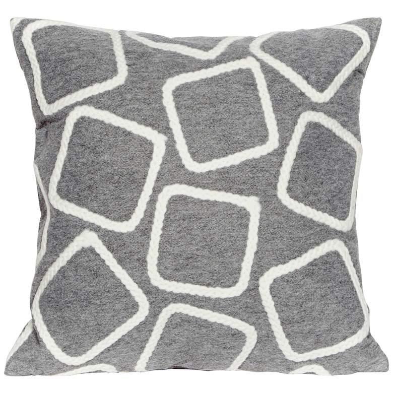 Visions I Squares Silver 20&quot; Square Indoor-Outdoor Pillow