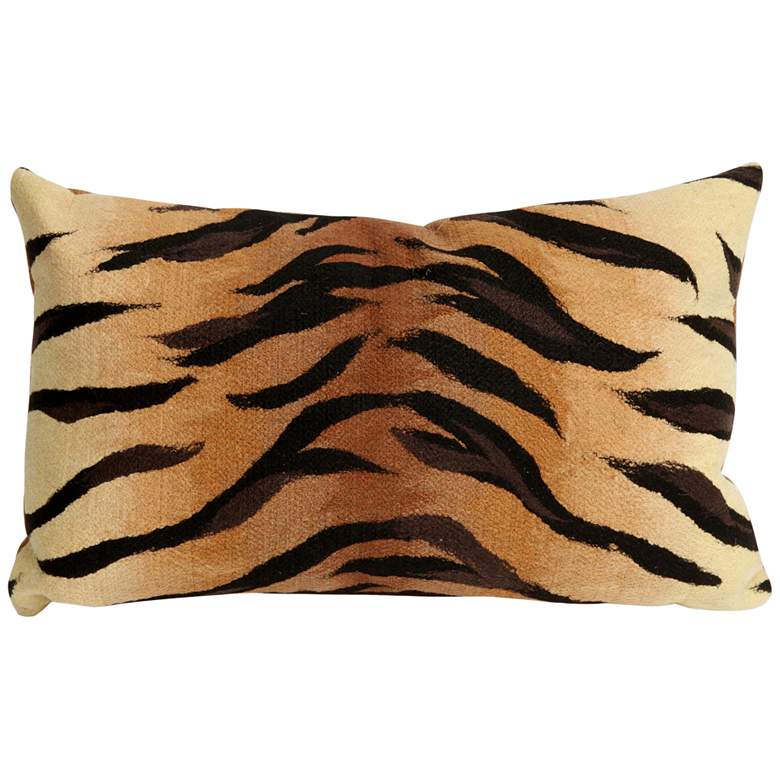 Image 1 Visions I Tiger Print Brown 20 inch x 12 inch Indoor-Outdoor Pillow