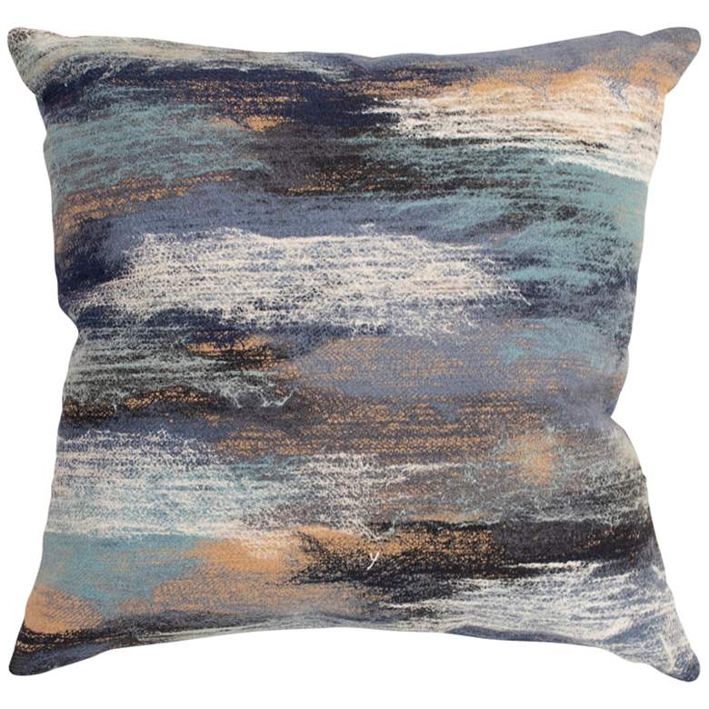 Image 1 Visions I Vista Aqua and Brown 20" Square Throw Pillow
