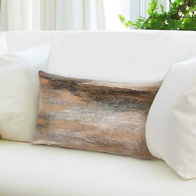 Image 1 Visions I Vista Beige 20" x 12" Indoor-Outdoor Throw Pillow