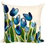 Visions II Allover Tulips Blue 20" Indoor-Outdoor Pillow