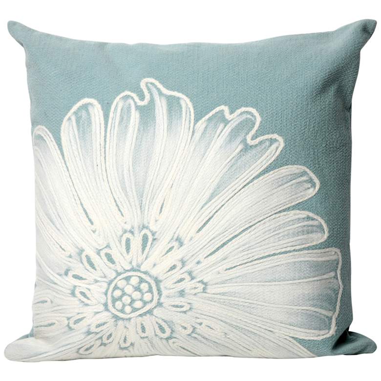 Image 1 Visions II Antique Medallion Aqua 20 inch Square Throw Pillow