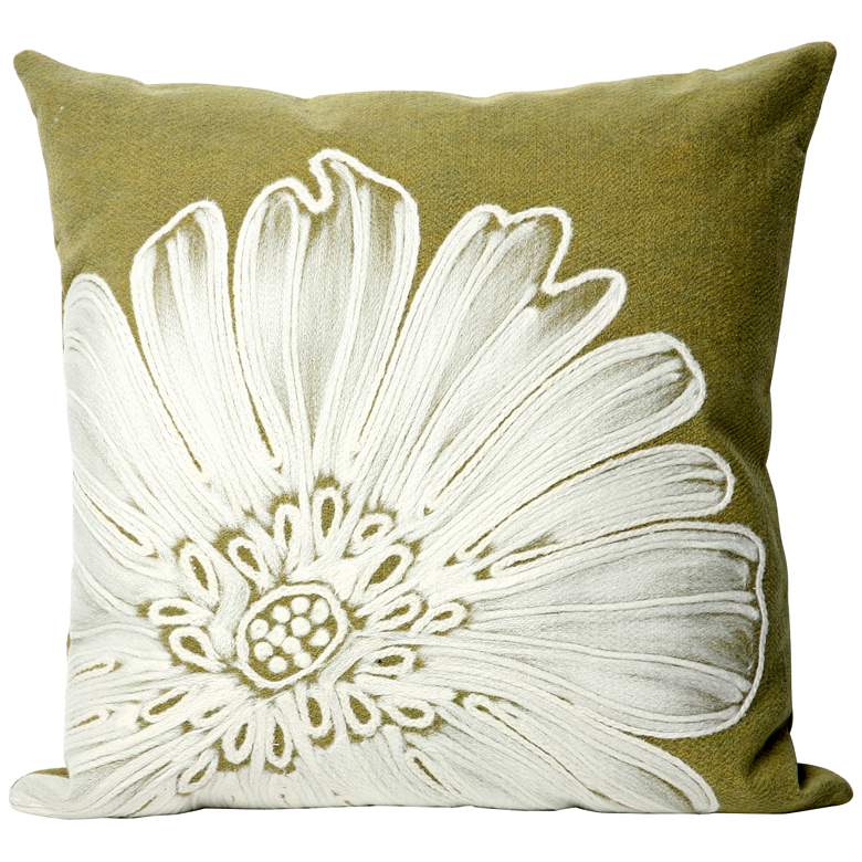 Image 1 Visions II Antique Medallion Green 20 inch Indoor-Outdoor Pillow