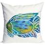 Visions II Batik Fish Aqua 20" Square Indoor-Outdoor Pillow