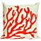 Visions II Coral Red 20" Square Indoor-Outdoor Pillow