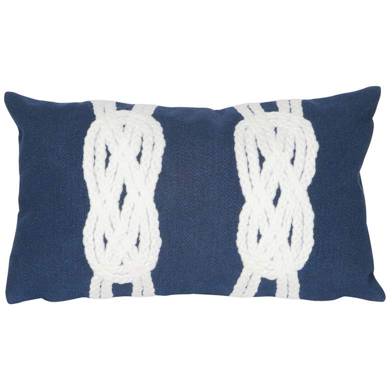 Image 1 Visions II Double Knot Navy 20 inch x 12 inch Lumbar Throw Pillow