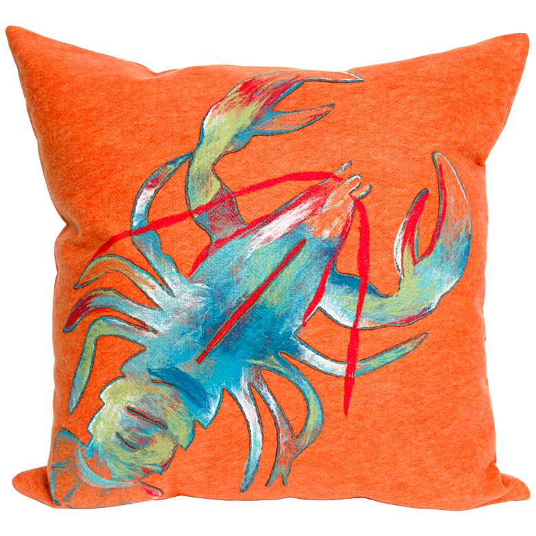 Image 1 Visions II Lobster Orange 20 inch Square Indoor-Outdoor Pillow