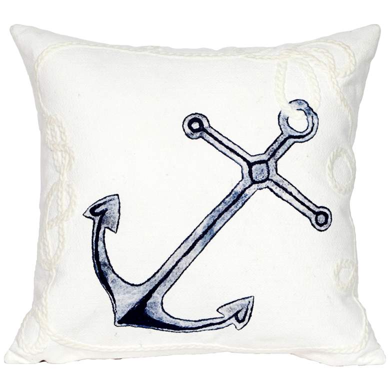 Image 1 Visions II Marina White 20" Square Indoor-Outdoor Pillow