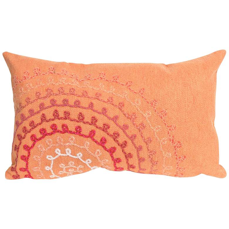 Visions II Ombre Threads Coral 20&quot; x 12&quot; Lumbar Throw Pillow