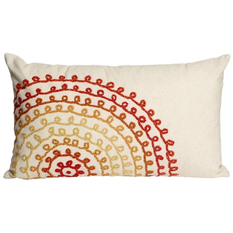 Image 1 Visions II Ombre Threads Cream Red 20 inch x 12 inch Throw Pillow