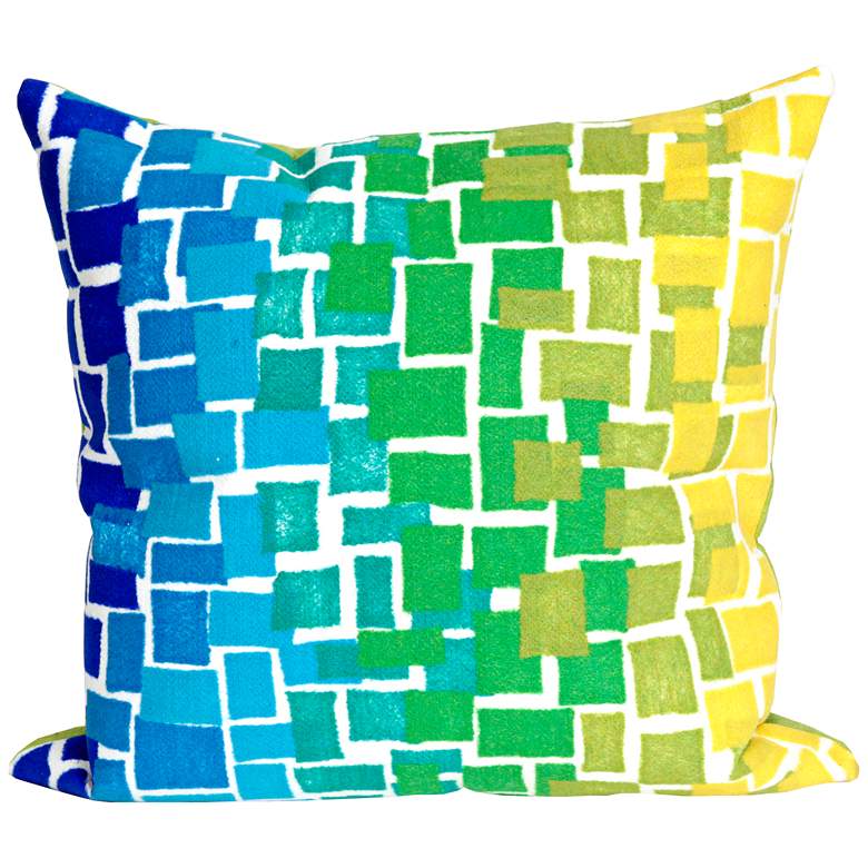 Visions II Ombre Tile Cool 20 inch Square Indoor-Outdoor Pillow