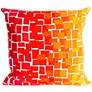Visions II Ombre Tile Warm 20" Square Indoor-Outdoor Pillow