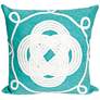 Visions II Ornamental Knot Aqua 20" Indoor-Outdoor Pillow
