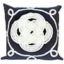 Visions II Ornamental Knot Navy 20" Indoor-Outdoor Pillow
