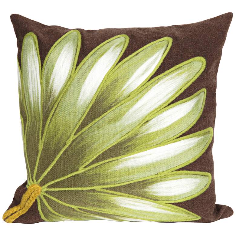 Image 1 Visions II Palm Fan Chocolate 20" Indoor-Outdoor Pillow