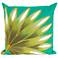 Visions II Palm Fan Teal 20" Square Indoor-Outdoor Pillow