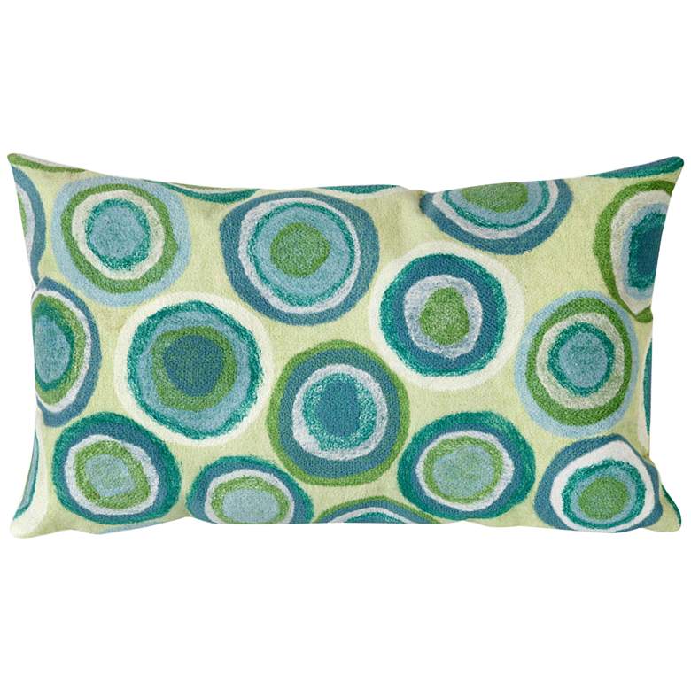 Image 1 Visions II Puddle Dot Green 20 inch x 12 inch Lumbar Throw Pillow