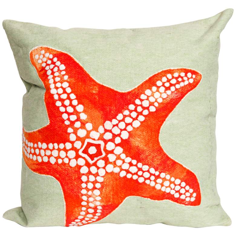 Image 1 Visions II Starfish Seafoam 20" Square Indoor-Outdoor Pillow