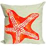 Visions II Starfish Seafoam 20" Square Indoor-Outdoor Pillow