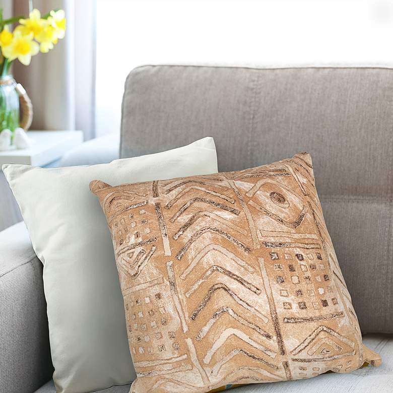 Image 1 Visions III Bambara Beige 20" Square Indoor-Outdoor Pillow