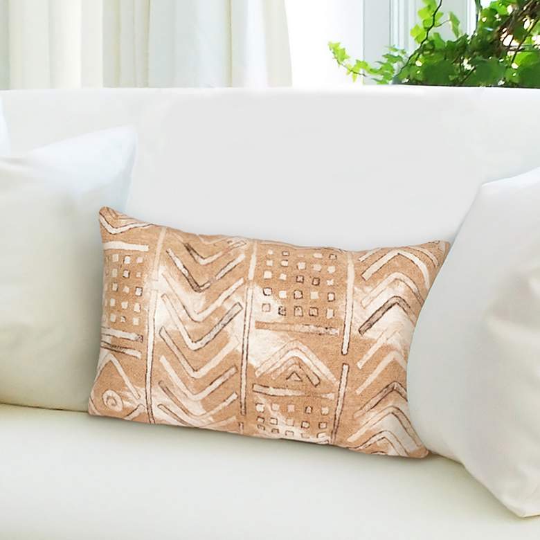 Image 1 Visions III Bambara Beige 20" x 12" Indoor-Outdoor Pillow