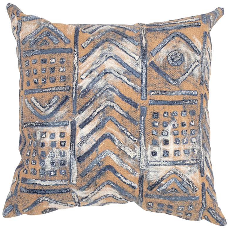 Image 1 Visions III Bambara Indigo 20" Square Indoor-Outdoor Pillow
