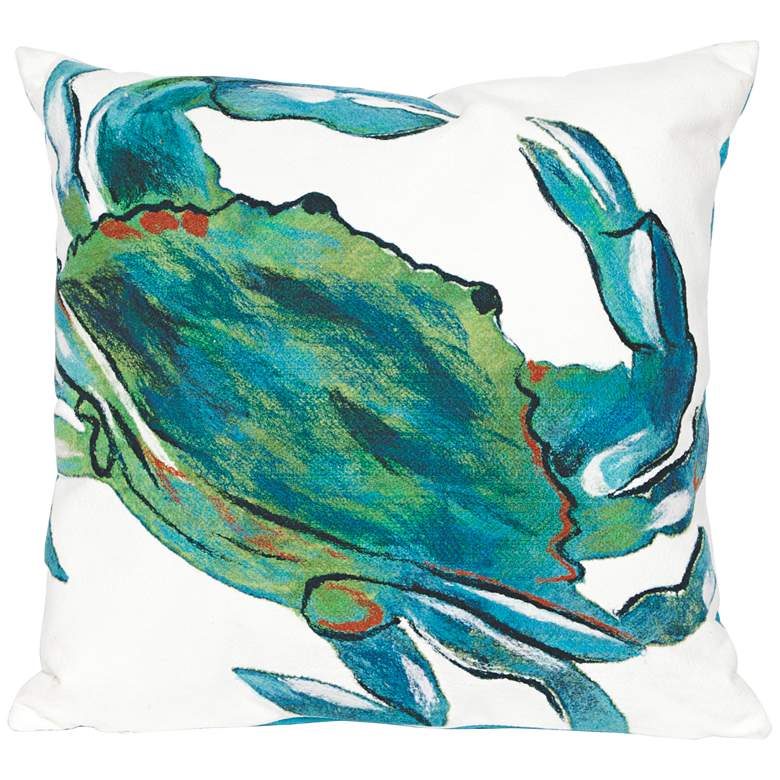 Image 1 Visions III Blue Crab Sea 20" Square Indoor-Outdoor Pillow