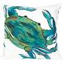 Visions III Blue Crab Sea 20" Square Indoor-Outdoor Pillow