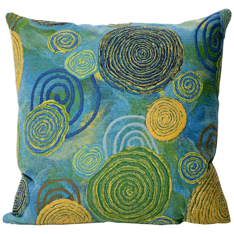 Image 1 Visions III Blue-Green 20 inch Square Indoor-Outdoor Pillow