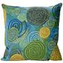 Visions III Blue-Green 20" Square Indoor-Outdoor Pillow