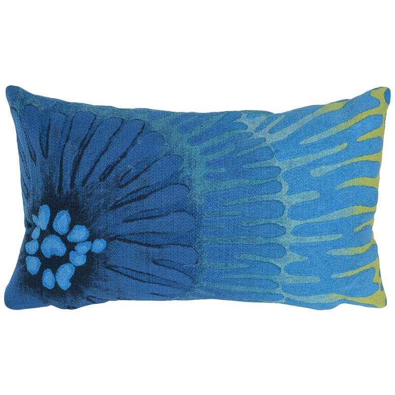 Image 1 Visions III Cirque Blue 20 inch x 12 inch Indoor-Outdoor Pillow