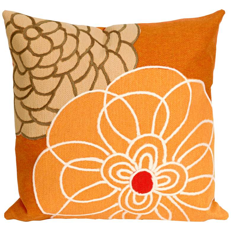 Image 1 Visions III Disco Orange 20" Square Indoor-Outdoor Pillow