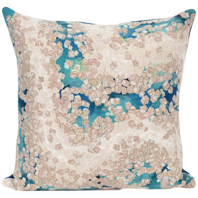Image 1 Visions III Elements Blue 20" Square Indoor-Outdoor Pillow