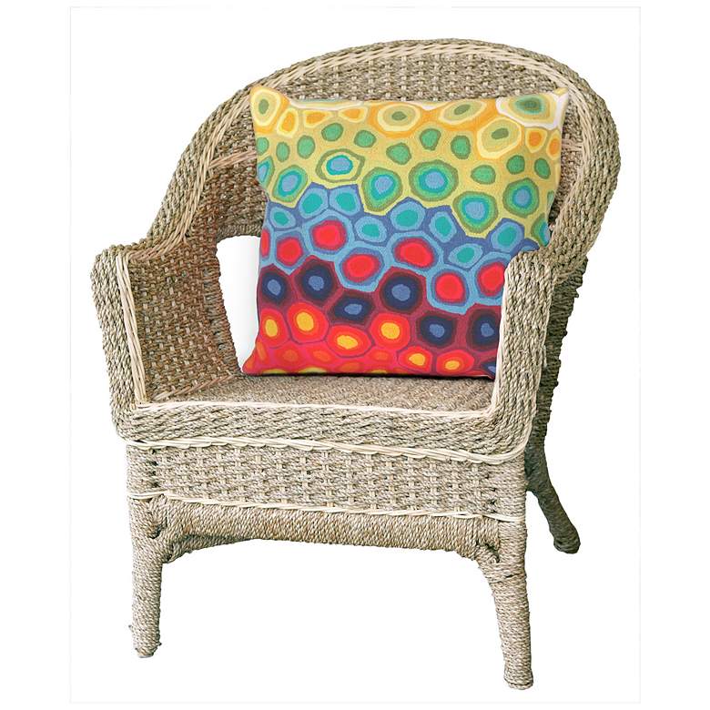 Image 4 Visions III Pop Swirl Red 20" Square Indoor-Outdoor Pillow more views