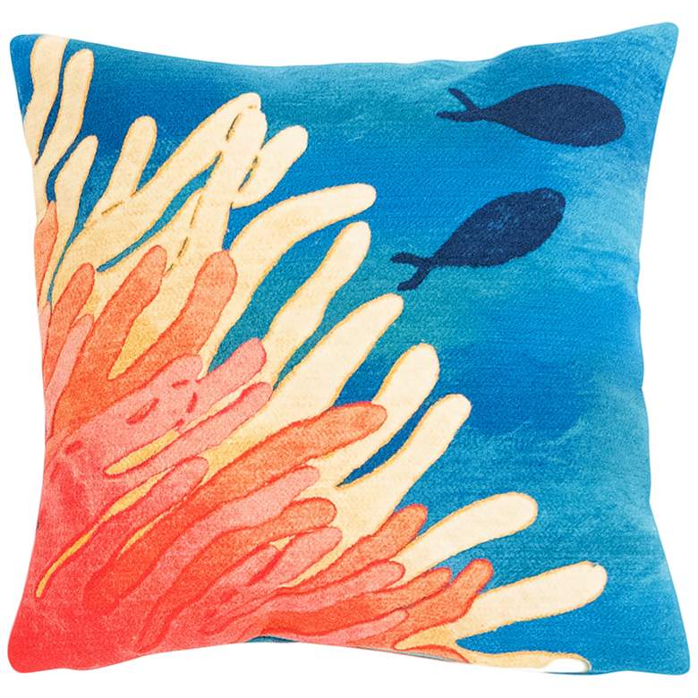 Image 1 Visions III Reef and Fish 20" Square Indoor-Outdoor Pillow