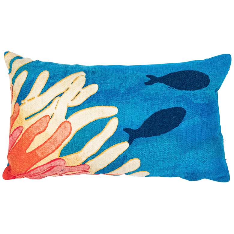 Image 1 Visions III Reef and Fish 20" x 12" Indoor-Outdoor Pillow