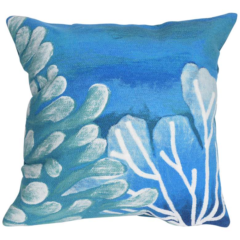 Image 1 Visions III Reef Blue 20" Square Indoor-Outdoor Pillow