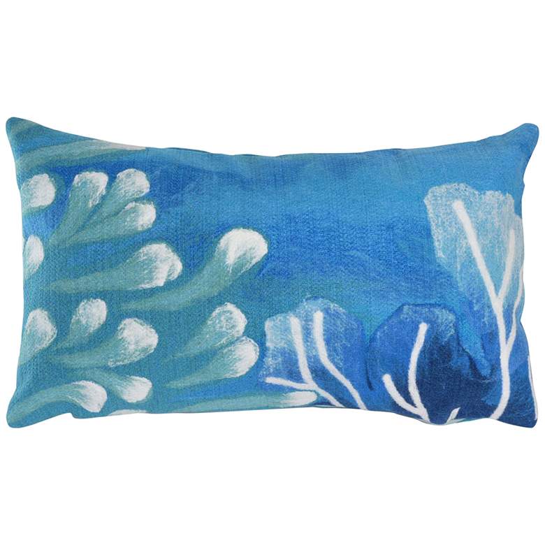Image 1 Visions III Reef Blue 20" x 12" Lumbar Indoor-Outdoor Pillow