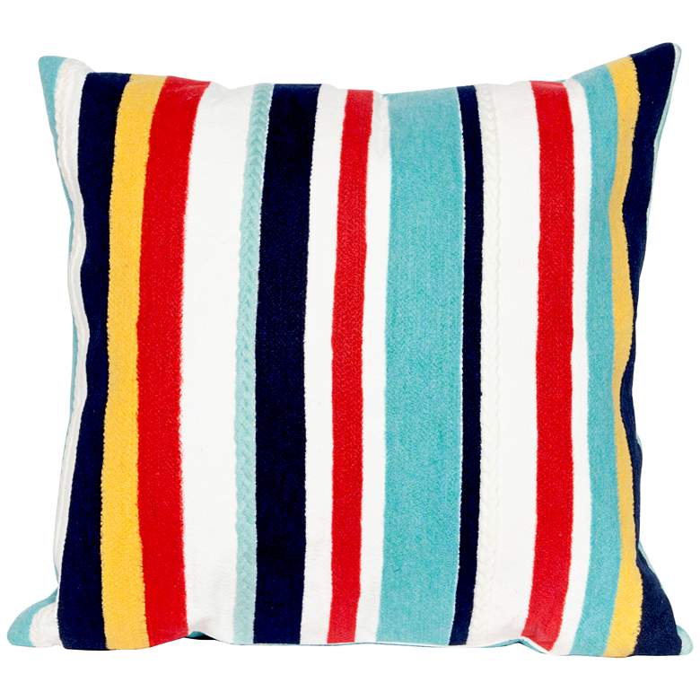 Visions III Riviera Stripes 20&quot; Square Indoor-Outdoor Pillow