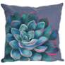 Visions III Succulent Blue 20" Square Indoor-Outdoor Pillow