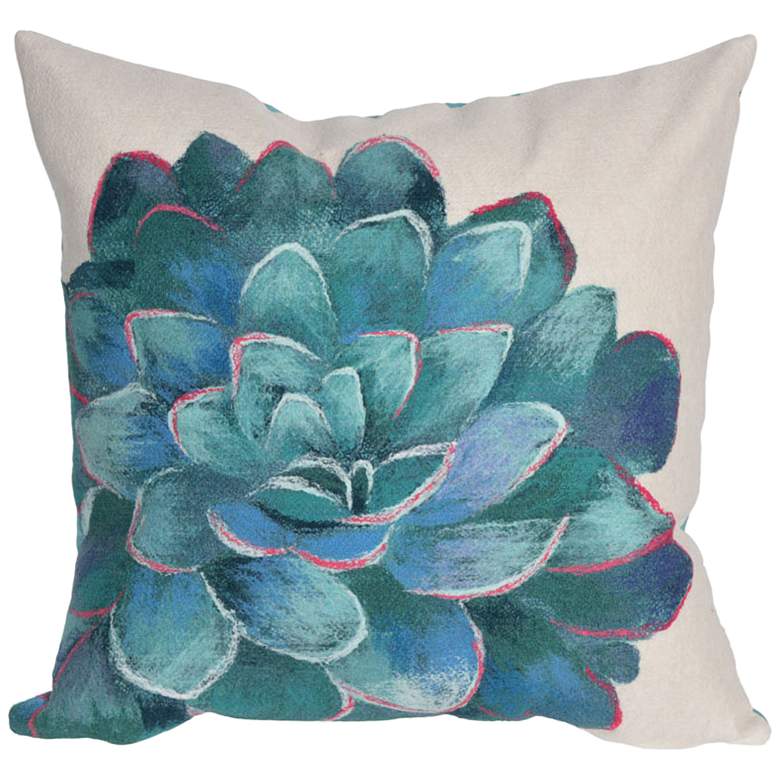 Image 1 Visions III Succulent Ivory 20" Square Indoor-Outdoor Pillow