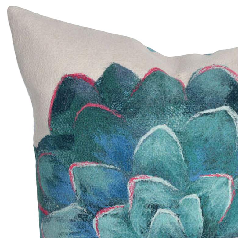 Image 2 Visions III Succulent Ivory 20" Square Indoor-Outdoor Pillow more views