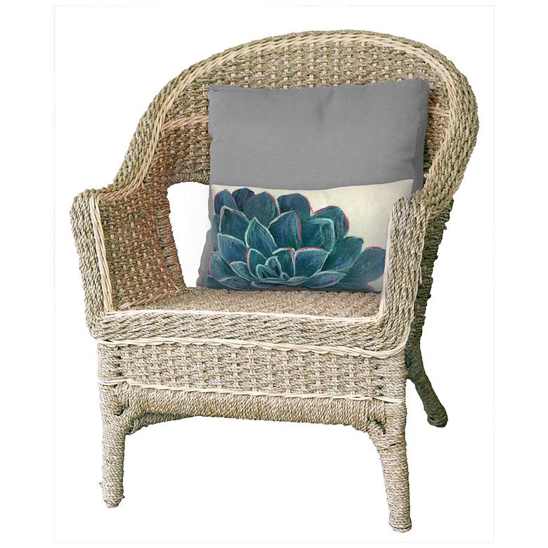 Image 4 Visions III Succulent Ivory 20" x 12" Indoor-Outdoor Pillow more views