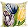 Visions III Tulips Cool 20" Square Indoor-Outdoor Pillow