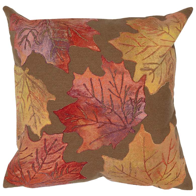 Image 1 Visions IV Leaf Toss Pillow Flame Carmel